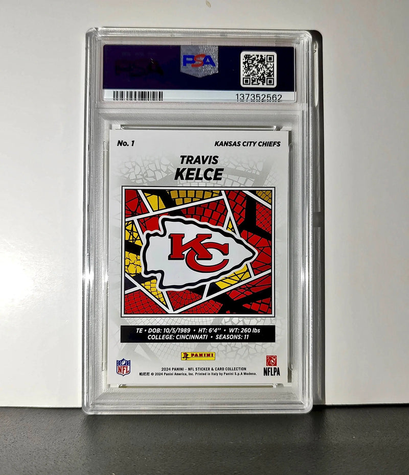 Travis Kelce 2024 Panini Sticker Collection 078/199 #1 Gold Foil PSA 9 Mint