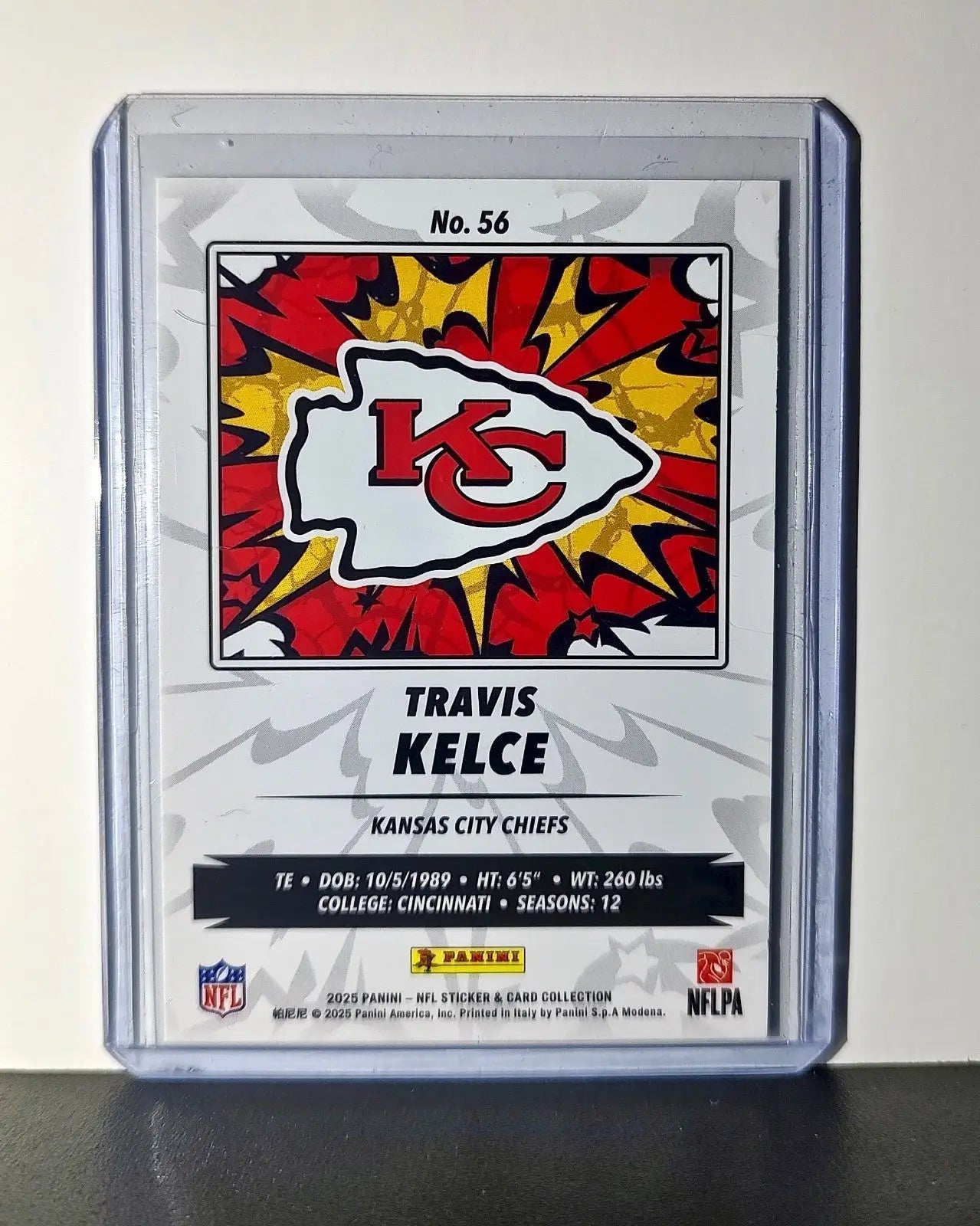 Travis Kelce 2025 Panini NFL #56 Foil Sticker Card Kansas City Chiefs