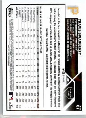 Travis Swaggerty - 2023 Topps - #67 - RC Baseball - Baseball Card Single