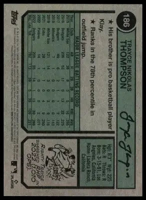 Trayce Thompson 2023 Topps Heritage #186 Los Angeles Dodgers - Baseball Card Single