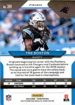 Tre Boston - 2020 Panini Prizm - #241 - Prizm Neon Green Pulsar Football - Football Card Single