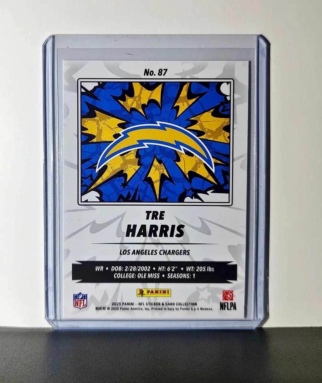 Tre Harris Rookie 2025 Panini NFL #87 Sticker Card Los Angeles Chargers