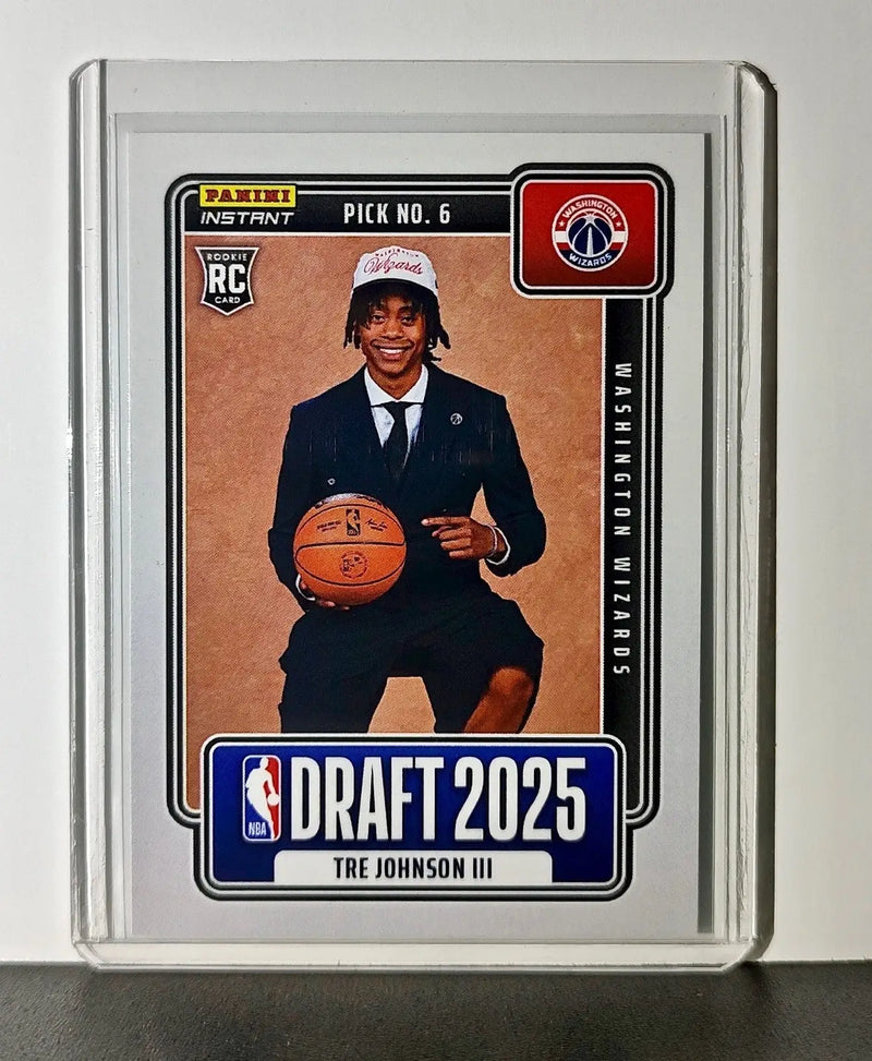 Tre Johnson III Rookie 2025-26 Panini NBA #6 Draft Night Card Washington Wizards - Basketball Card Single
