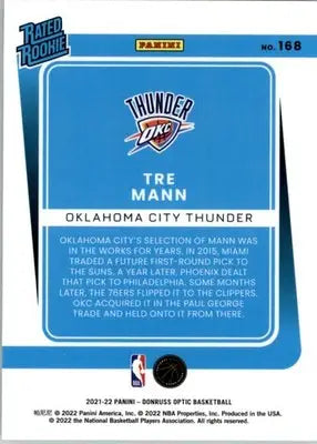 Tre Mann - 2021-22 Donruss Optic - #168 - RC Basketball - Basketball Card Single