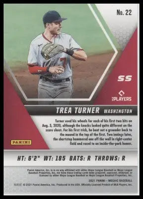 Trea Turner 2021 Panini Mosaic #22 Washington Nationals - Baseball Card Single