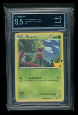 Treecko #3/25 Arena Club 9.5 2021 Pokemon SWSH McDonald’s 25th Anniv. - Pokémon Card Single