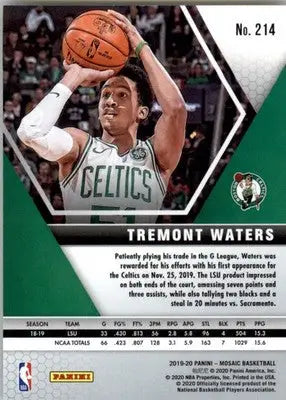 Tremont Waters - 2019-20 Panini Mosaic - #214 - RC Basketball - Basketball Card Single