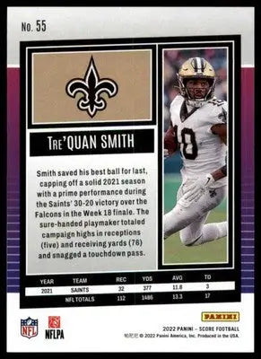Tre’Quan Smith 2022 Score #55 New Orleans Saints - Football Card Single