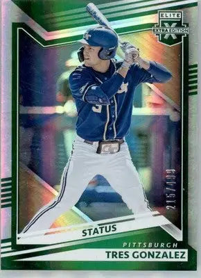 Tres Gonzalez - 2022 Panini Elite Extra Edition - #140 - Status Green #/499 SN - Football Card Single