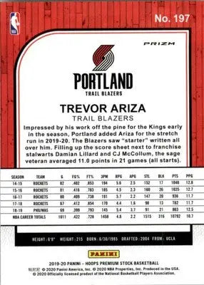 Trevor Ariza - 2019-20 Hoops Premium Stock - #197 - Prizms Silver Basketball - Basketball Card Single