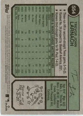 Trevor Larnach - 2023 Topps Heritage - #554 - Baseball - Baseball Card Single