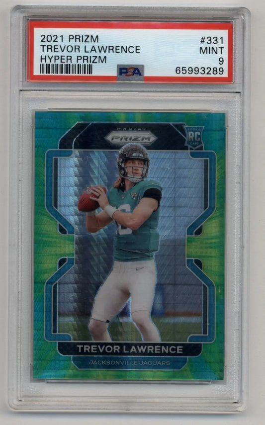 Trevor Lawrence 2021 Prizm Hyper Prizm #331 PSA 9 Mint - Football Card Single
