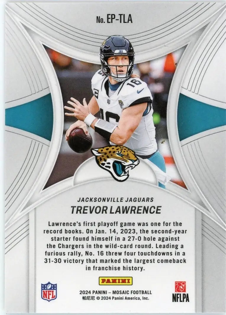 Trevor Lawrence 2024 Panini Mosaic Epic Performers #EP-TLA Jacksonville Jaguars - Football Card Single