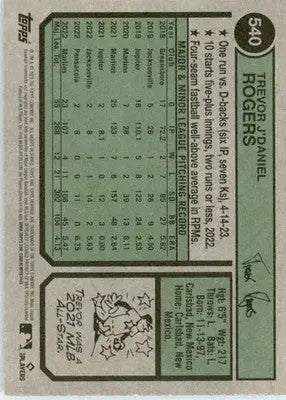 Trevor Rogers - 2023 Topps Heritage - #540 - Baseball - Baseball Card Single
