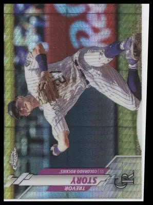 Trevor Story 2020 Topps Chrome Prism Refractor #59 Colorado Rockies - Baseball Card Single