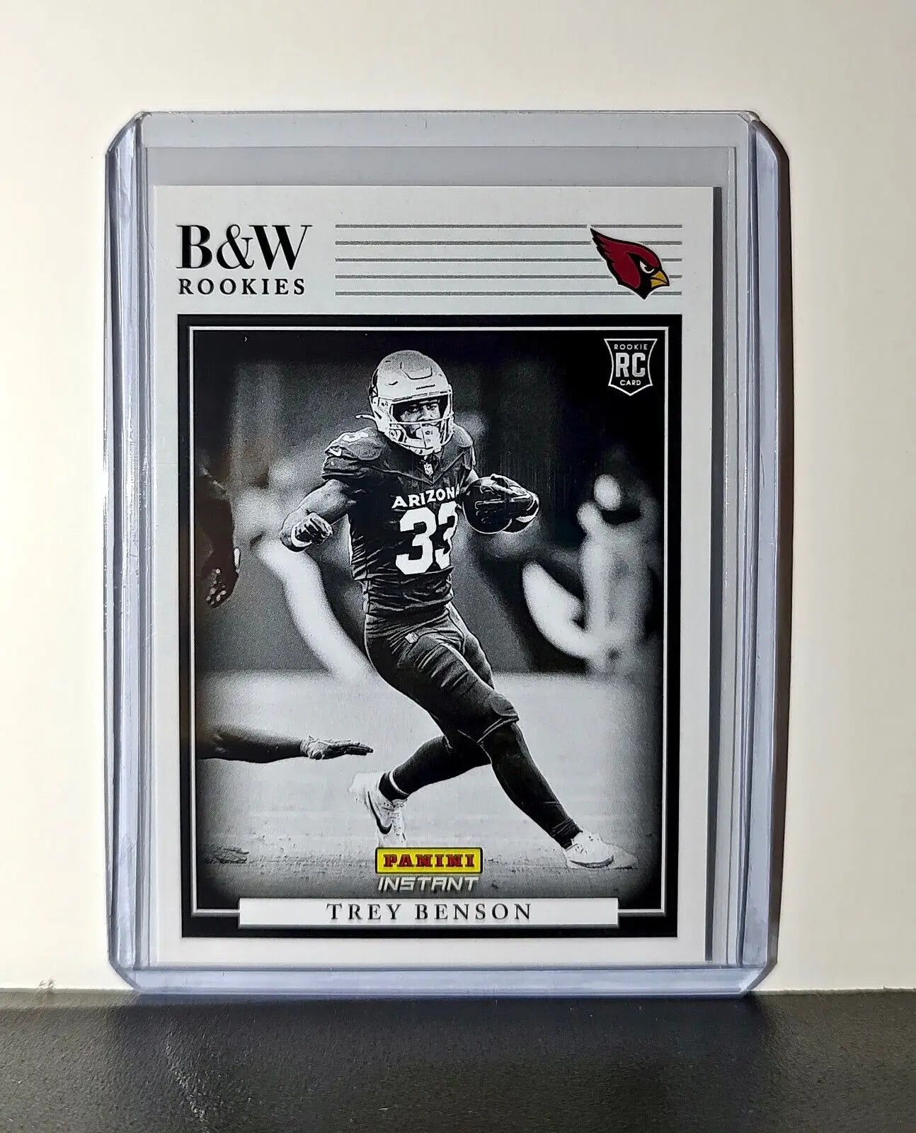 Trey Benson 2024 Panini NFL #12 Black & White Rookies Card Cardinals 1 of 680