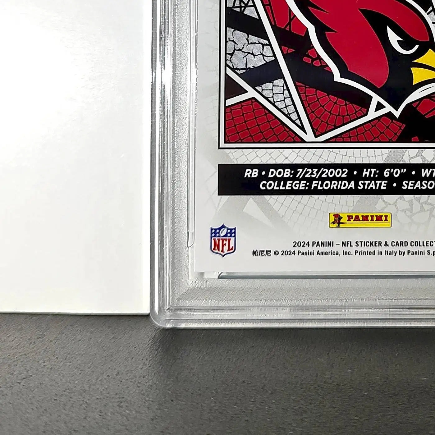 Trey Benson Rookie 2024 Panini Sticker Collection 255/349 #92 Blue Foil PSA 8 - Other