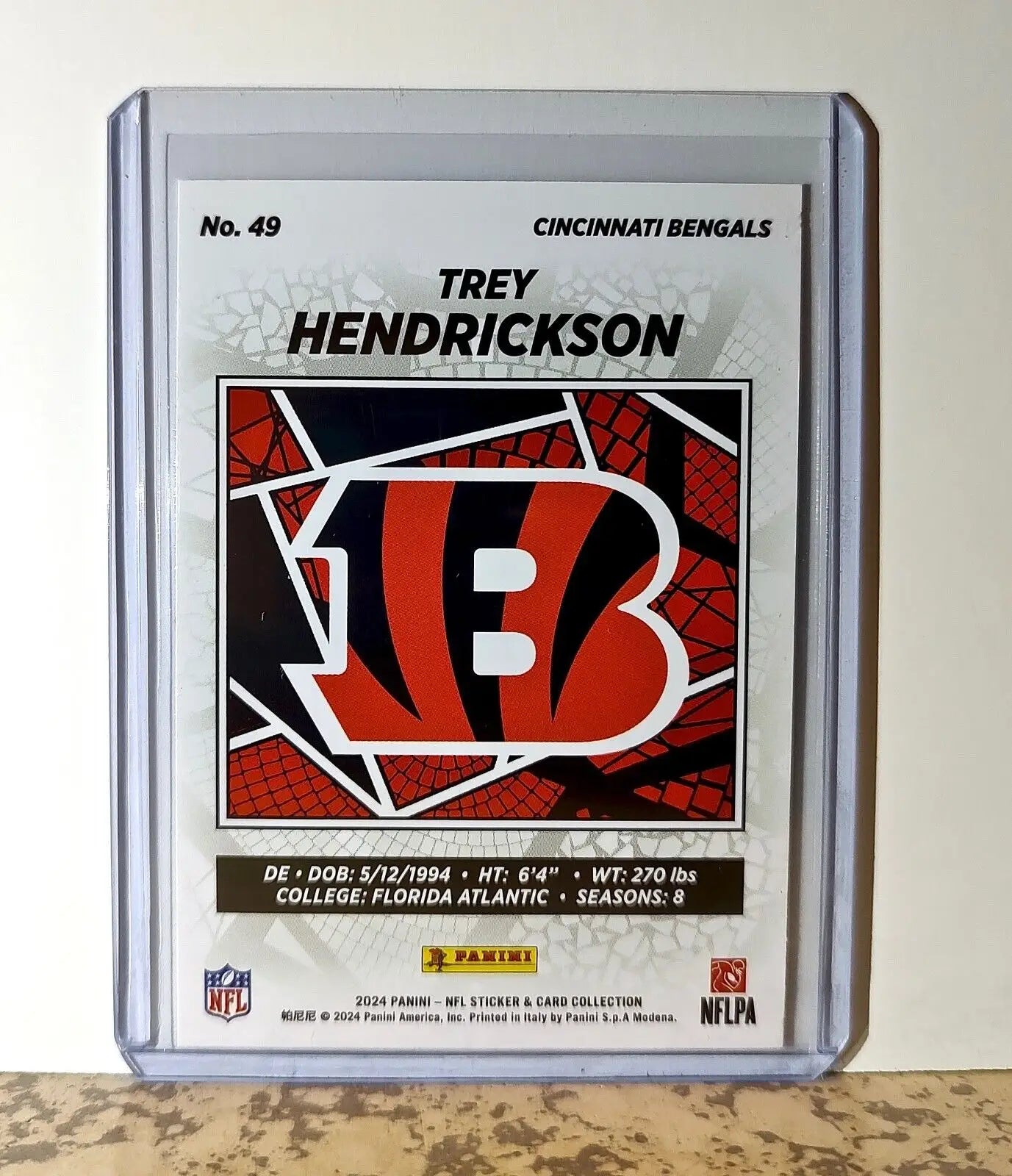 Trey Hendrickson 2024 Panini NFL #49 Sticker Card Cincinnati Bengals - Football Card Single