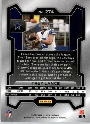 Trey Lance - 2023 Panini Prizm - #274 - Football - Football Card Single