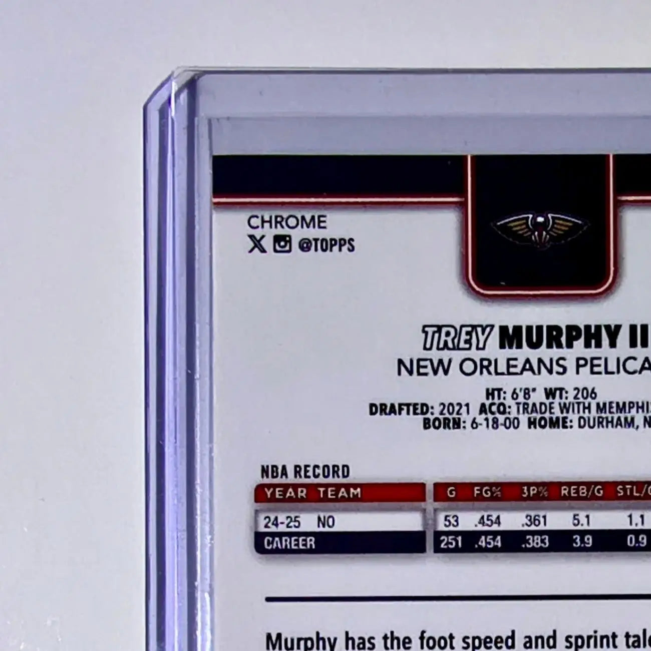 Trey Murphy III 2025-26 NBA Topps Chrome Update RayWave Refractor #56 Card - Basketball Card Single