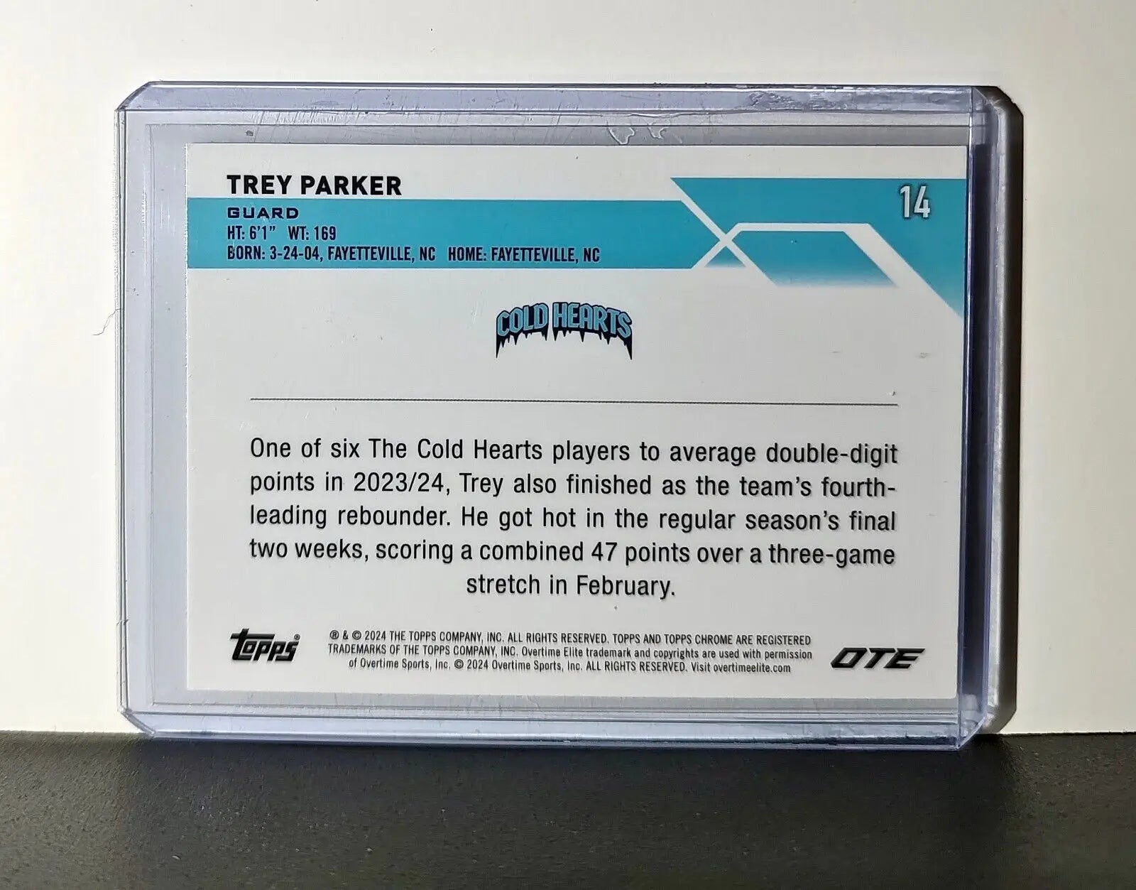 Trey Parker 2023-24 Topps Chrome Overtime #14 Card Cold Hearts - Other