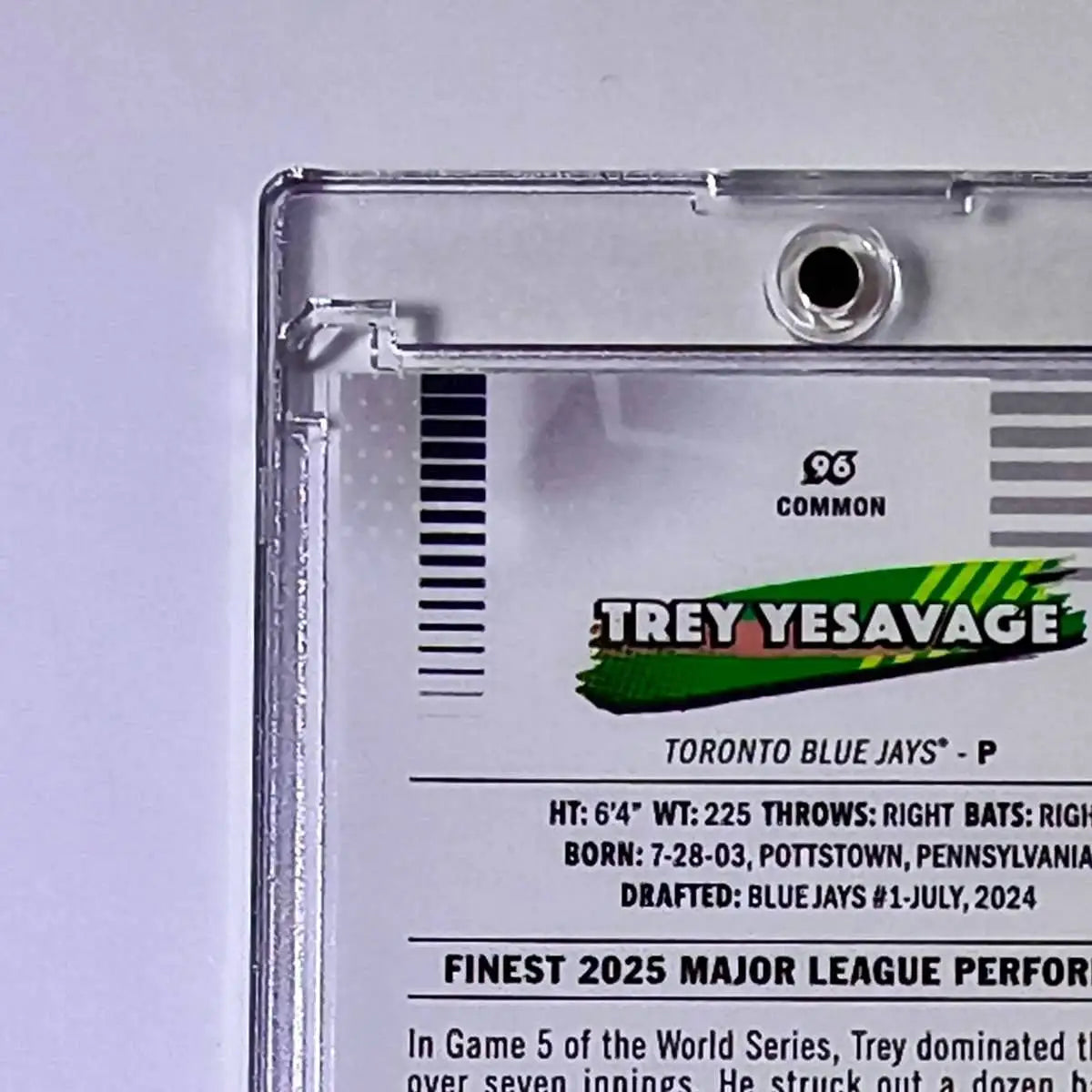 Trey Yesavage Rookie 2026 MLB Topps Finest #96 Refractor 133/150 Card Blue Jays - Baseball Card Single