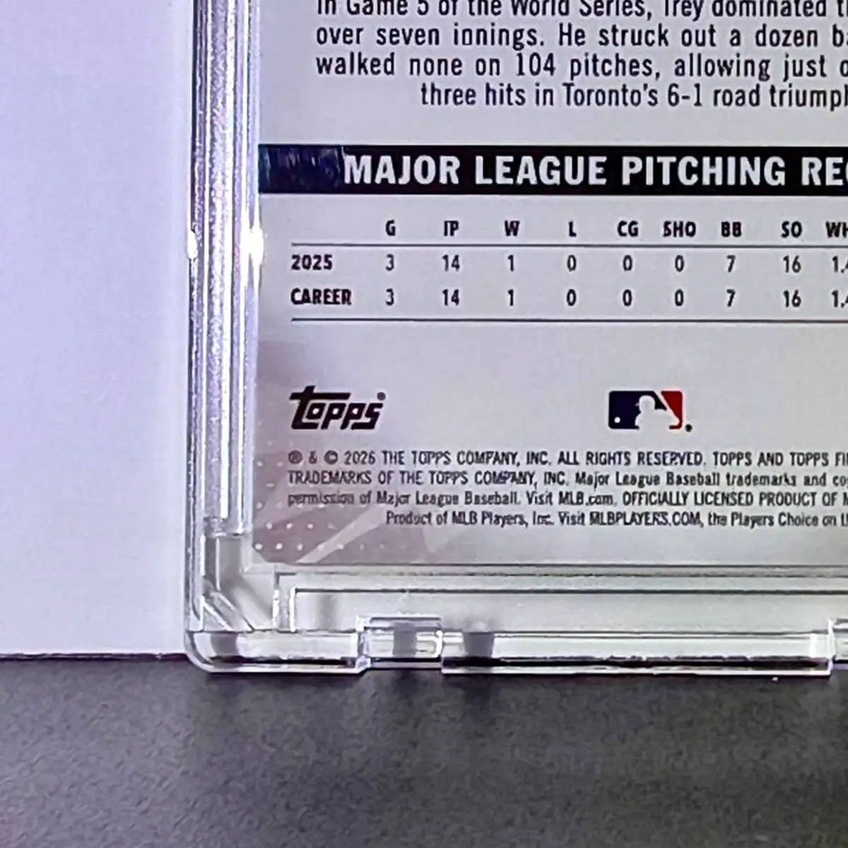 Trey Yesavage Rookie 2026 MLB Topps Finest #96 Refractor 133/150 Card Blue Jays - Baseball Card Single