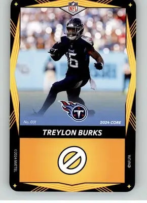 Treylon Burks - 2024 UNO Elite Core Edition - Yellow - #031 - Football