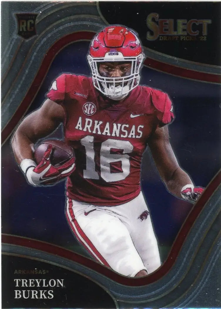 Treylon Burks Rookie 2022 Panini Select Draft Picks Field 79 Arkansas Razorbacks - Football Card Single