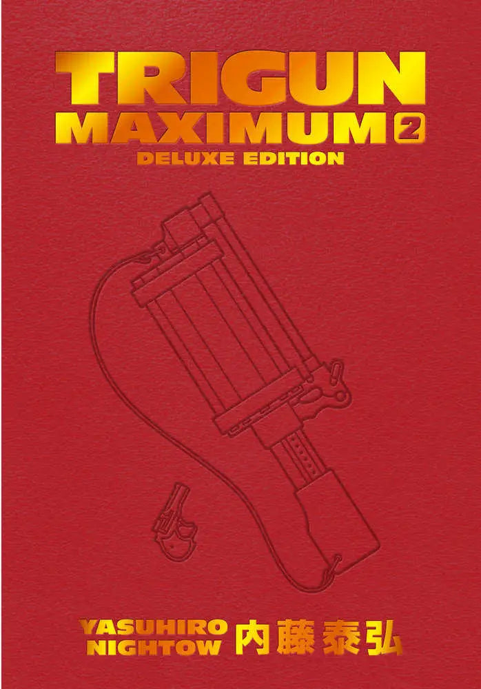 Red manga cover from Trigun Maximum Deluxe Edition Volume 2 showcasing Trigun Maximum deluxe collection