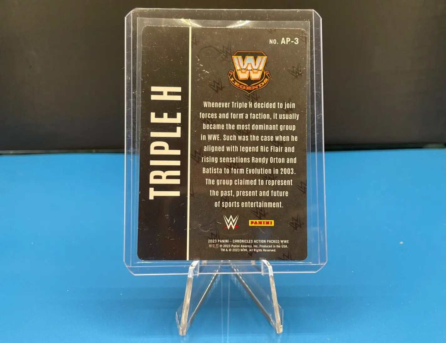 Triple H WWE Chronicles Action Packed Insert card #AP-3 featuring wrestling legend
