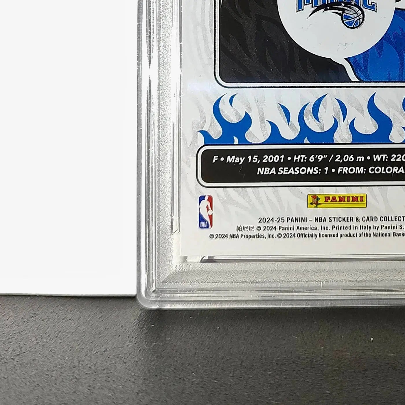 Tristan da Silva Rookie 2024-25 Panini NBA #81 Sticker 20/75 Purple Foil PSA 8