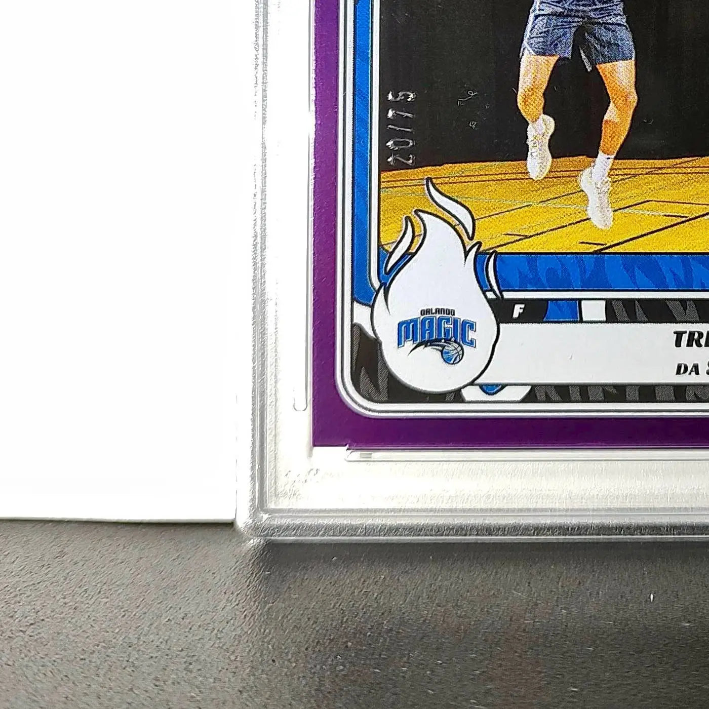 Tristan da Silva Rookie 2024-25 Panini NBA #81 Sticker 20/75 Purple Foil PSA 8