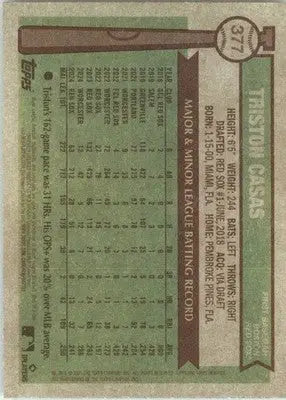 Triston Casas - 2025 Topps Heritage - #377 - Baseball - Baseball Card Single