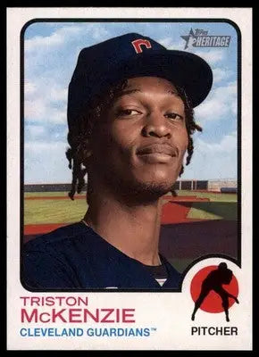 Triston McKenzie 2022 Topps Heritage #20 Cleveland Guardians - Baseball Card Single