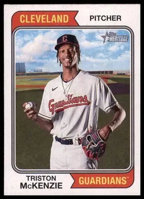 Triston McKenzie 2023 Topps Heritage #299 Cleveland Guardians - Baseball Card Single