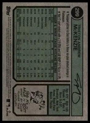 Triston McKenzie 2023 Topps Heritage #299 Cleveland Guardians - Baseball Card Single