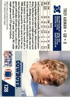 Troy Aikman - 1991 Pro Set - #128 - Football - Football Card Single