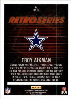 Troy Aikman - 2021 Donruss - #RS10 - Retro Series Football - Football Card Single