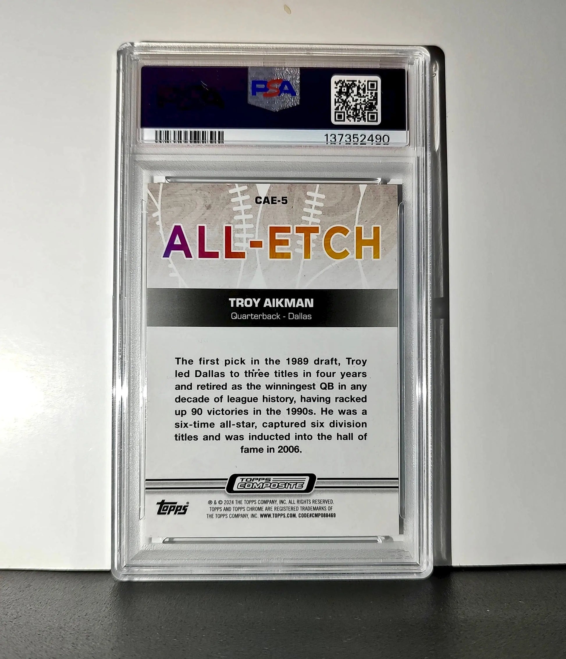 Troy Aikman 2023 Topps Chrome ALL-ETCH #CAE-5 PSA 8 NM-MT