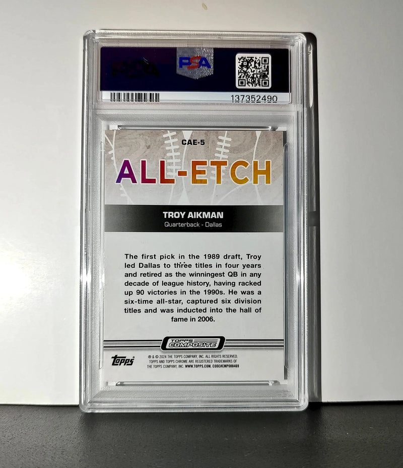 Troy Aikman 2023 Topps Chrome ALL-ETCH #CAE-5 PSA 8 NM-MT