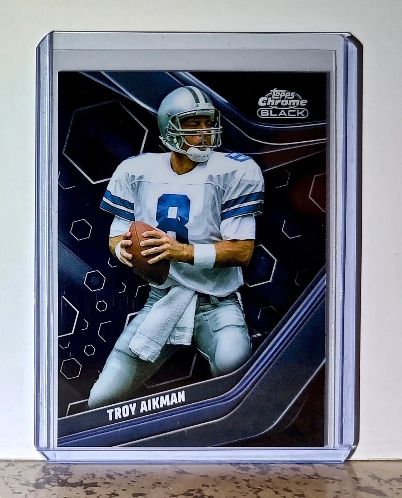 Troy Aikman 2023 Topps Chrome Black NFL #114 Football Card Dallas Cowboys - Football Card Single