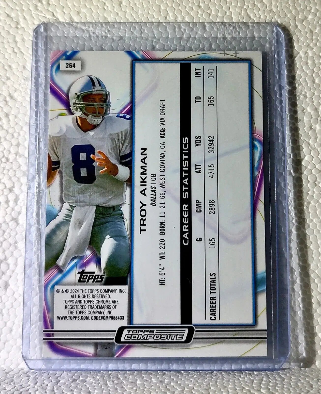 Troy Aikman 2023 Topps Chrome Cosmic NFL #264 Football Card Dallas Cowboys