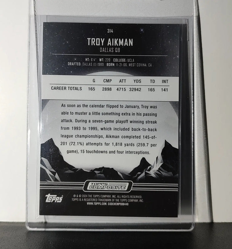 Troy Aikman 2023 Topps Midnight NFL #314 Card Dallas Cowboys