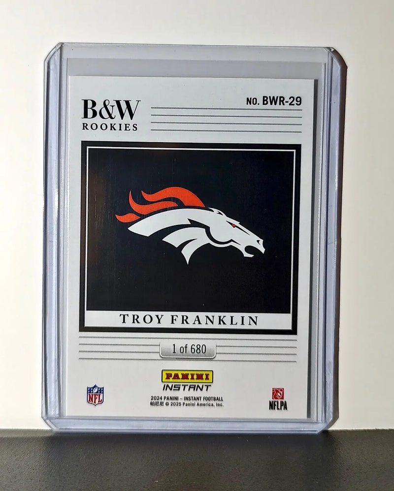 Troy Franklin 2024 Panini NFL #29 Black & White Rookies Card Broncos 1 of 680 - Football Card Single