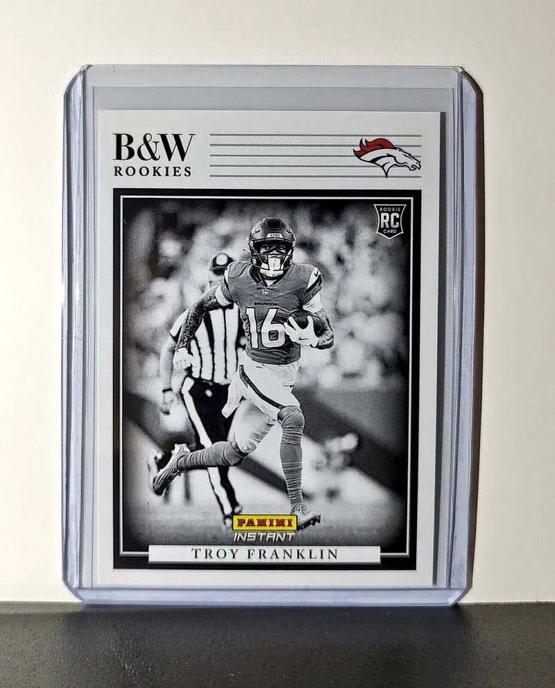 Troy Franklin 2024 Panini NFL #29 Black & White Rookies Card Broncos 1 of 680 - Football Card Single