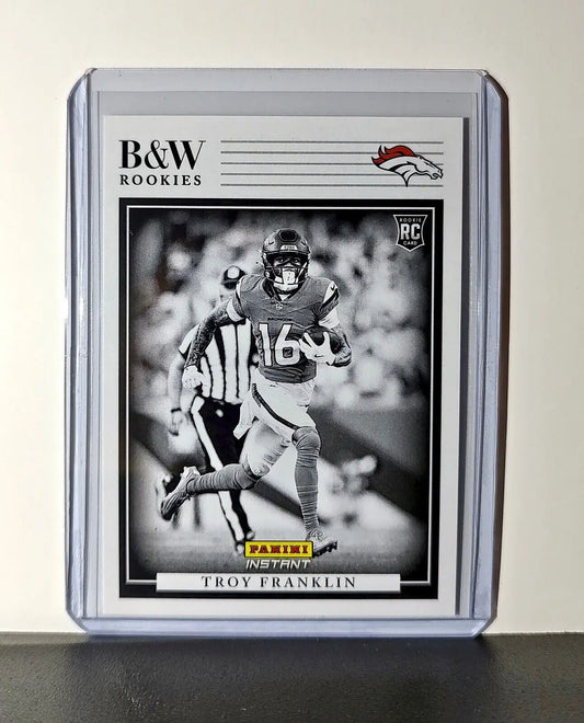 Troy Franklin 2024 Panini NFL #29 Black & White Rookies Card Broncos 1 of 680
