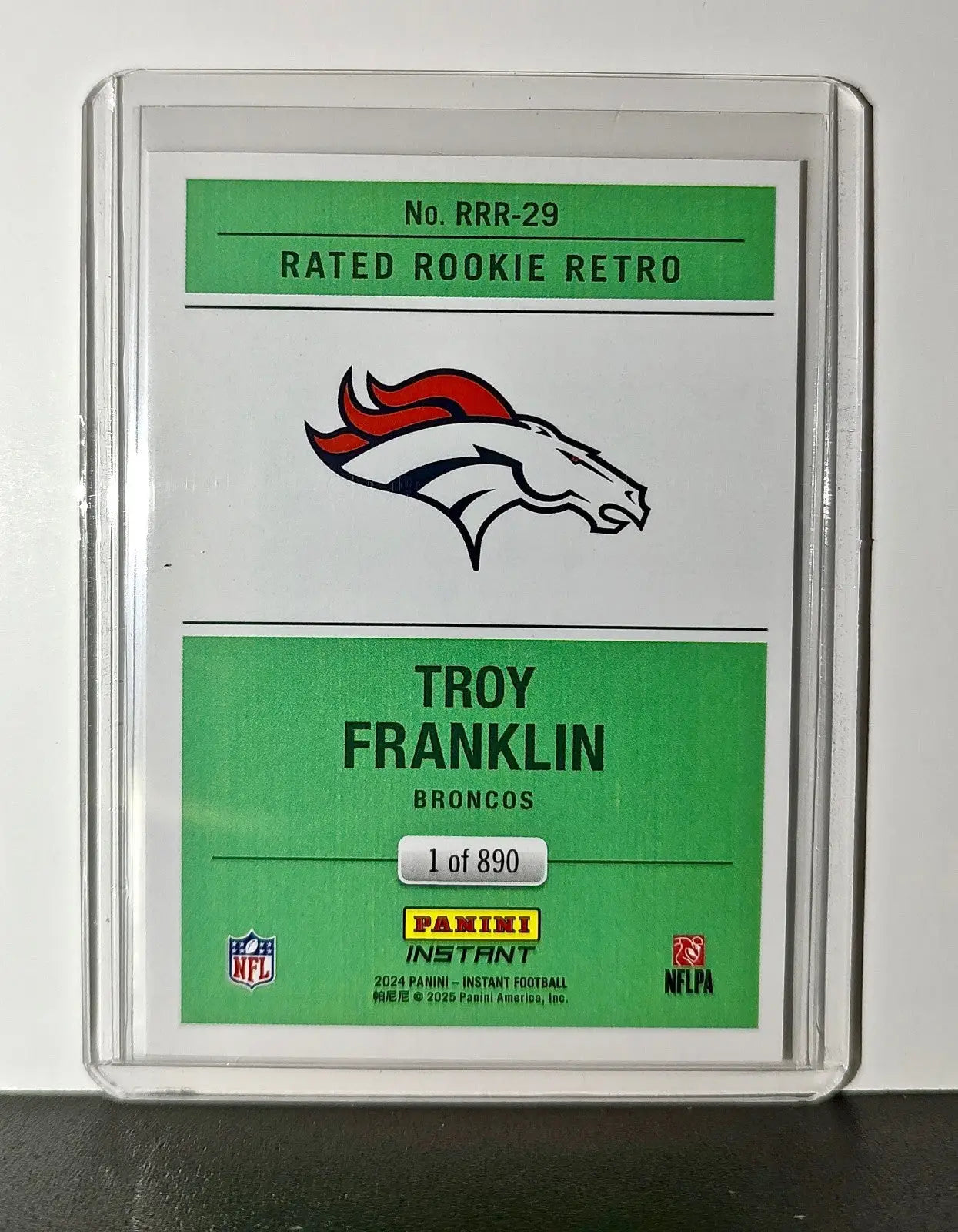 Troy Franklin Rookie 2024 Panini Rated Rookie Retro NFL 29 Card Broncos 1 of 890