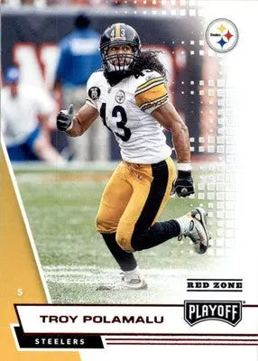 Troy Polamalu - 2020 Panini Playoff - #50 - Red Zone Football - Football Card Single