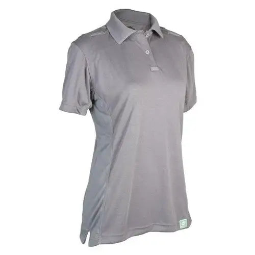 Gray short-sleeved polo shirt in steel grey for Tru-Spec Women’s 24-7 Tactical collection